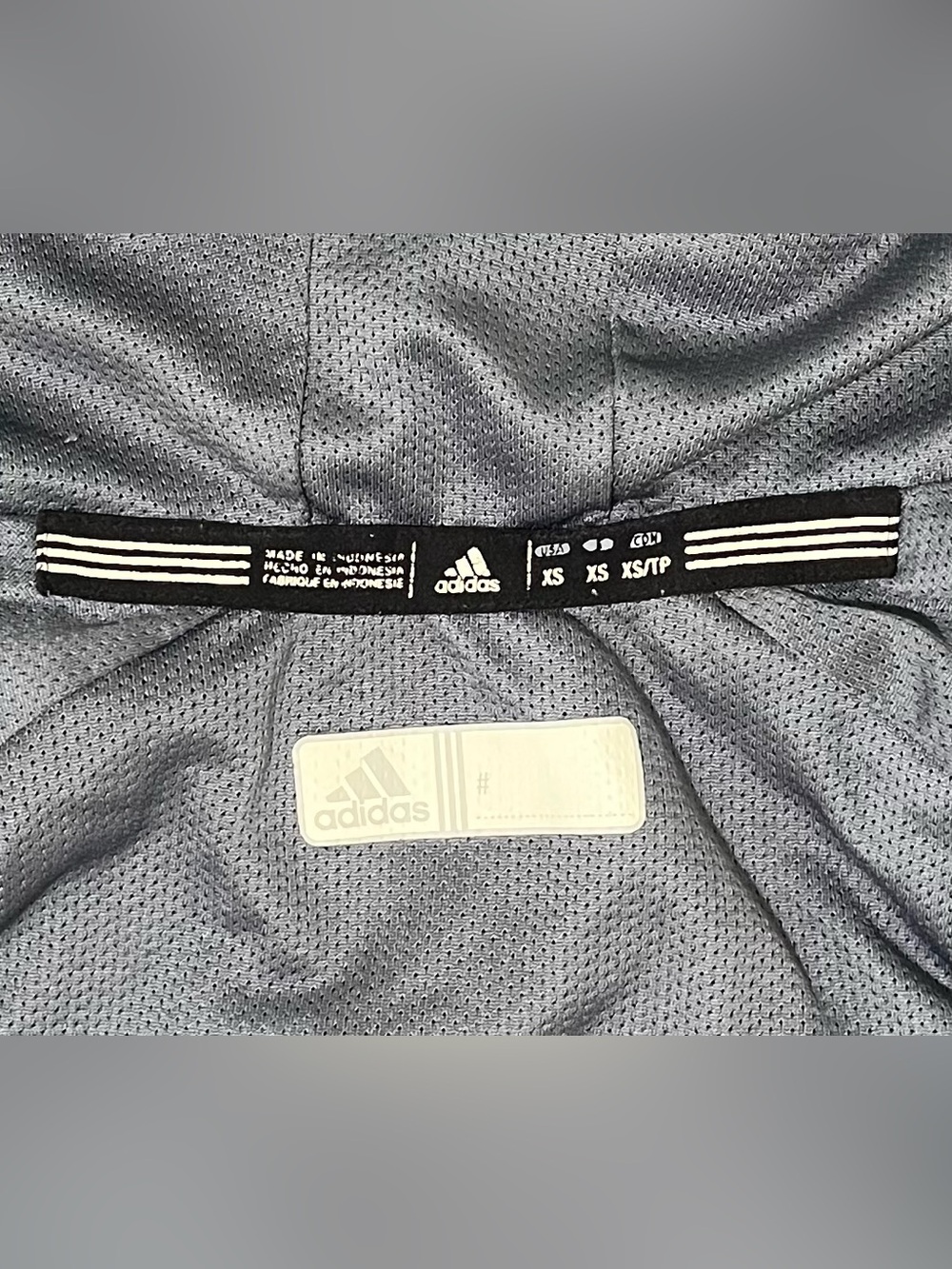 🪨 Adidas Hooded Windbreaker Jacket in Charcoal Gray | Men’s Sz XS - Picture 9 of 14